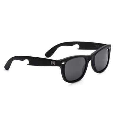 William Painter The Hook Titanium Sunglasses with Bottle Opener Black/Black  NIB