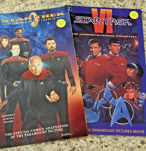 Two 1990s STAR TREK Graphic Novels Comics Movie Adaptations Vintage