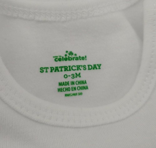 Celebrate St Patrick's Day Lucky Lad Boys One Piece Bodysuit 0-3 Months - Picture 5 of 5