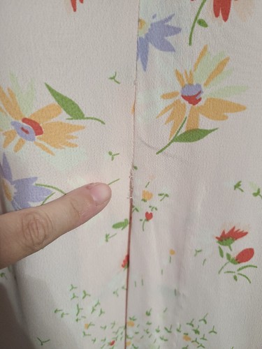 Vintage Mica Asian Style Pink Floral Dress w/ Front Slit Womens Sz 8 USA Made - Picture 5 of 12