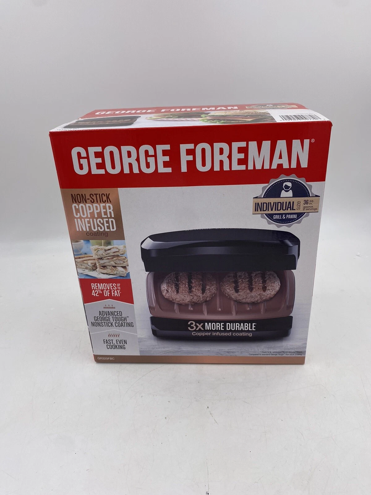George Foreman Individual Grill and Panini 36 sq in Approx. 2 Serving Size
Opens in a new window or