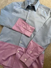 GORGEOUS PAUL SMITH BLUE / LILAC BOLD LONG SLEEVE SHIRT S SMALL