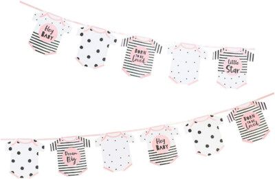Born To Be Loved, Babyparty, Babygeburt, Dekoration rosa Girlande - 3,5m
