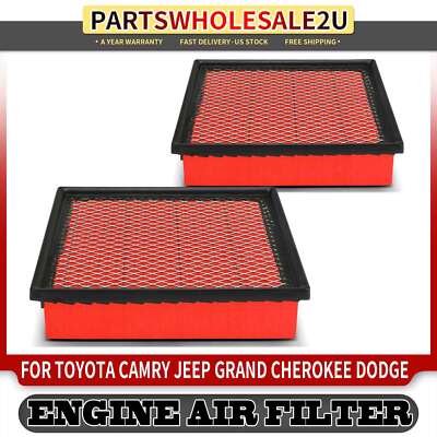 2x High Performance Engine Air Filter for Jeep Grand Cherokee Toyota Camry Dodge