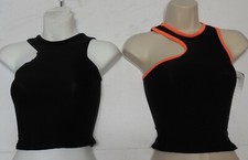 Asymmetrical Racer Back Top Black Dance Costume 2 Colors Ladies Girls szs NWT