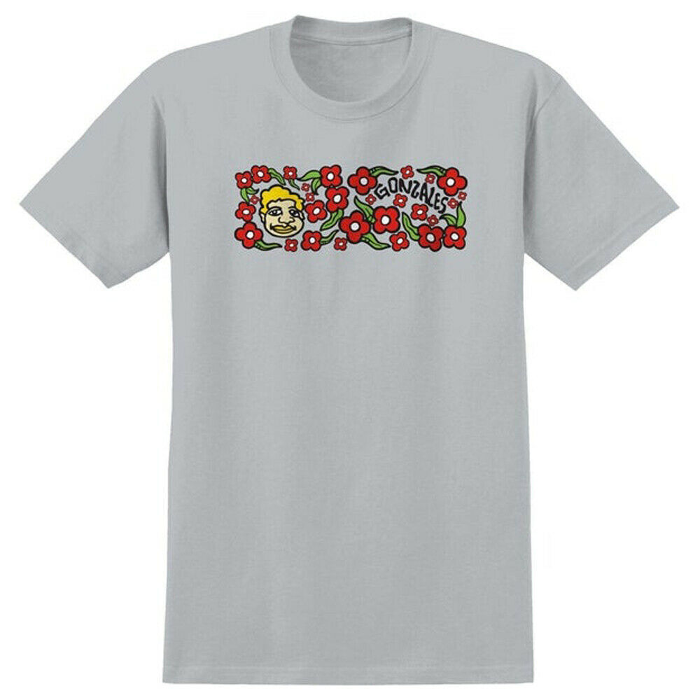 Krooked Mark Gonzales SWEATPANTS Skateboard T Shirt SILVER w