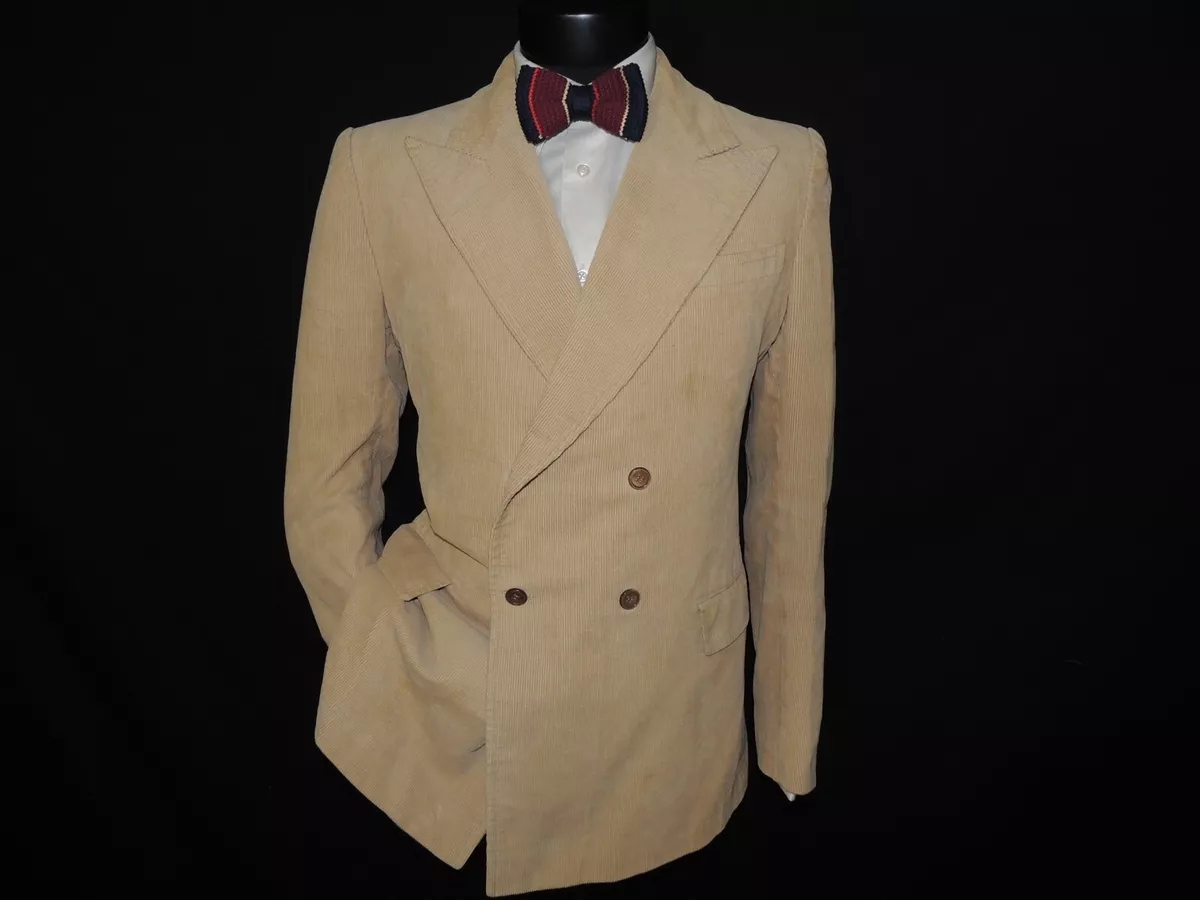 Ted Lapidus Made in France Vintage Double Breasted Corduroy jacket coat 38 R