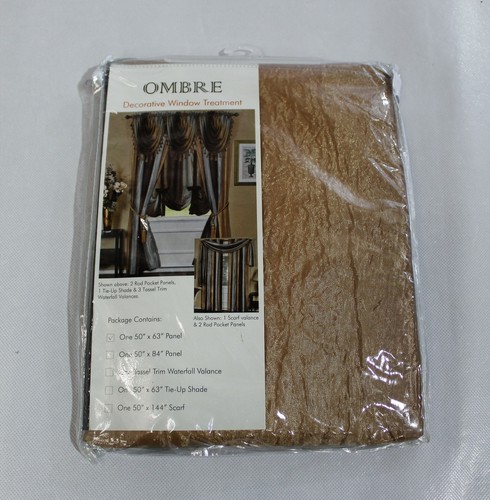 Achim Ombre Light Filtering Decorative Window Panel TM8 Chocolate 50"X63" NWT