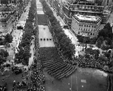 US Soldiers march after Liberation of France 8"x 10" World War II WW2 Photo 517