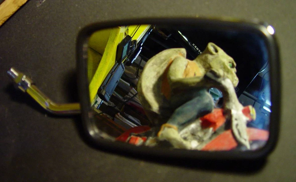 Espejo Norton Commando 1973-77, (1) ONE, rectangular izquierdo o derecho, 3/8"x24 UNF Foto 2 de 4