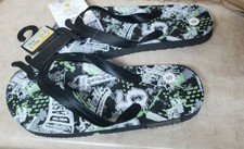 Boy's Basic Baseball Flip Flops Black sizes S 11/12 , L 2/3
