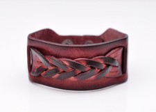 Retro Brown Unisex Handmade Braided Genuine Leather Wrap Wristband Cuff Bracelet