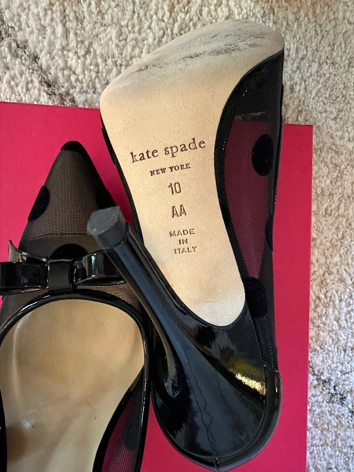 Auténticos tacones Kate Spade NY Lasalle de malla a lunares talla 10 para mujer’s Foto 4 de 4