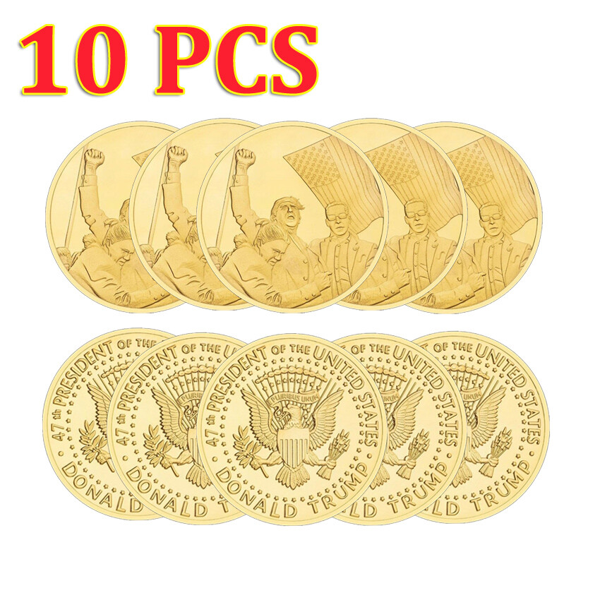 10PCS President Donald Trump Coin 2024 Shooting Collection Trump Assassinated