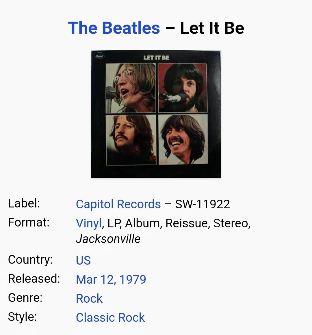 LET IT BE ※MFSL 1-109 未開封 ビートルズ The Beatles – Let It Be – Vinyl (LP, Album + 2 more), 1970