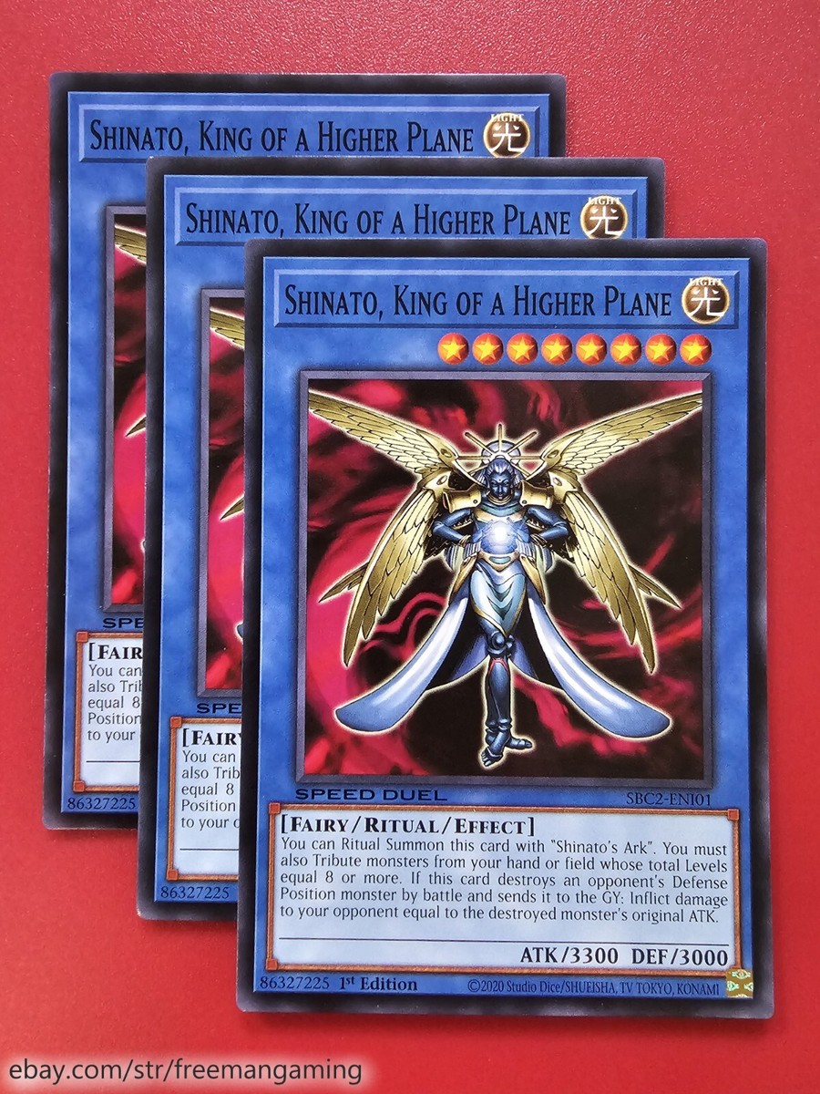 3x Yugioh SBC2-EN101 102 Shinato King of the Higher Plane + Ark NM Near  Mint x3