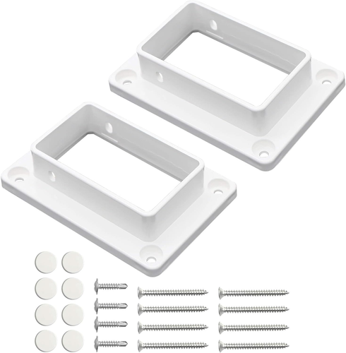 2″ X 3.5″ White Vinyl Fence Brackets, Slotted Handrail Bracket Kit with Screws f - Picture 8 of 12