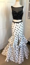 Sherri Hill Black And White Polka Dot Prom Dress 2 Piece Size 4 never worn 32223
