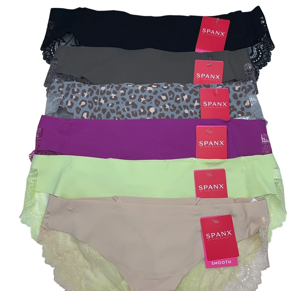 Spanx 内裤无装饰花卉花边比基尼轻便平滑 FP2415 — 第 2/4 张图片