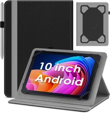 DETUOSI Universal 10 Inch Tablet Case,10.1 Android Cover, Black 