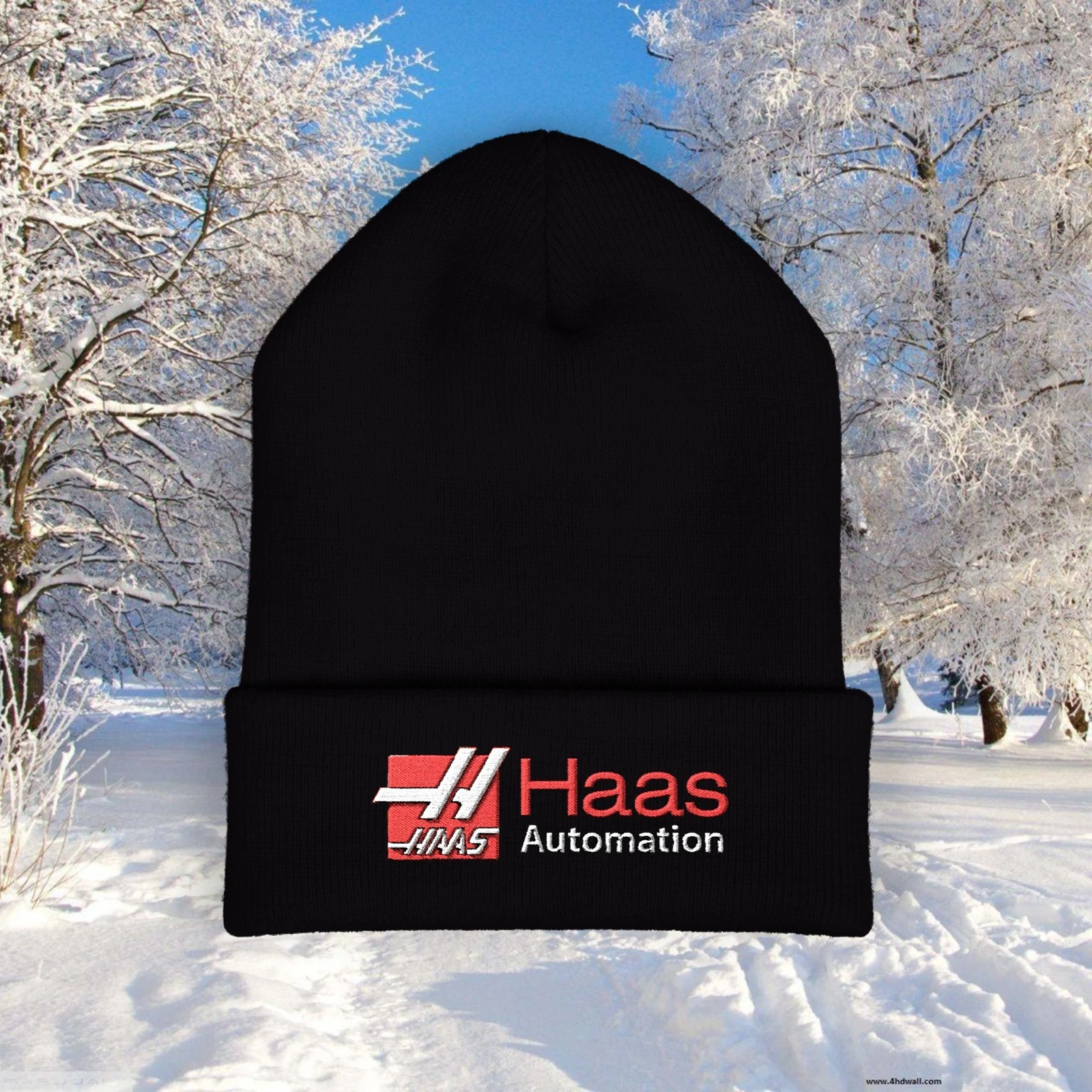 HAAS Automation Machine Racing Car Black Beanie Hat Size Adult