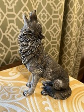 Vintage Howling Wolf Statue Figurine