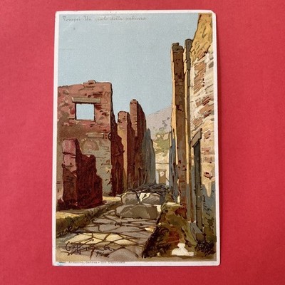 POMPEII AN ALLEY OF THE SUBURRA - SMALL VINTAGE POSTCARD