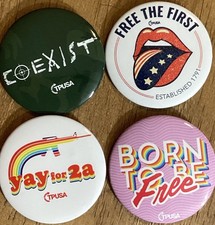 TPUSA Charlie Kirk 4 Button Lot 2 1/2 2nd Amendment Vtg Pins MAGA Free The 1st
