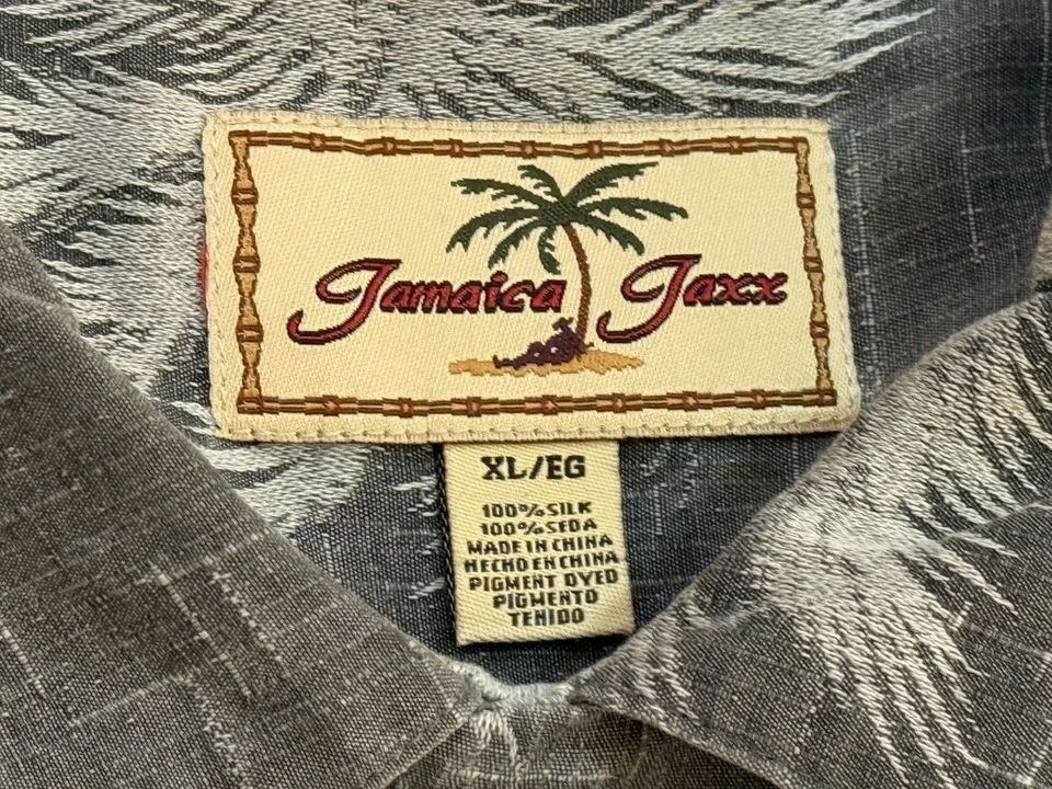 Camisa Hawaiana Floral Con Botones Manga Corta Para Hombre JAMAICA JAXX Gris XL Foto 4 de 4