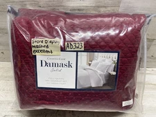 Charter Club Quilted Solid Queen Coverlet & Shams 3pc Set Red Store Display Nice