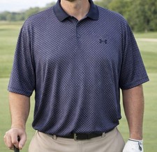 Under Armour HeatGear Golf Polo Shirt Mens XXL Blue Performance Short Sleeve