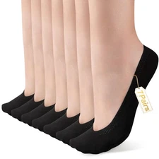 7 Pairs No Show Socks Womens Ultra Low Cut Liners Non Slip Invisible Hidden So