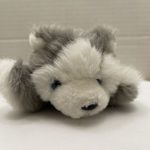 Steven Smith Husky Dog Plush 8” Long Blue Eyes Stuffed Animal