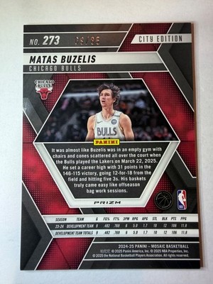 2024-25 Panini Mosaic Matas Buzelis #273 Genesis City Edition RC