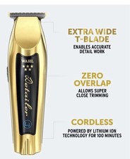 wahl cordless detailer trimmer gold brand new with charging stand and guards