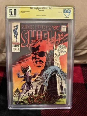 Nick Fury, Agent of Shield #3 (Marvel Comics 1968) CBCS 5.0 Signed Jim Steranko