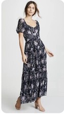 LoveShackFancy Angie Silk Sz 6 Floral Dress MSRP$595