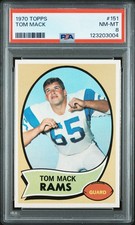 1970 Topps TOM MACK #151 PSA 8 NFL HOF Set Registry Rams Rookie RC