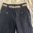 Anthropologie Elevenses Wide Leg Pants 6 Navy Linen Blend High Rise Resort Chic — photo 4