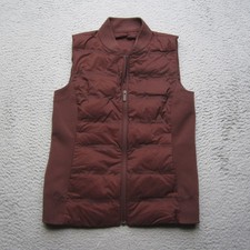 Lululemon Down Around Vest Womens 6 Red Puffer Down Fill Full Zip Hiking Quilted