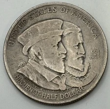 1924 Huguenot Commemorative Half Dollar Silver Coin X-572