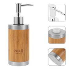 Refillable Bamboo Soap Dispenser 250ml Lotion Container for Bathroom Use