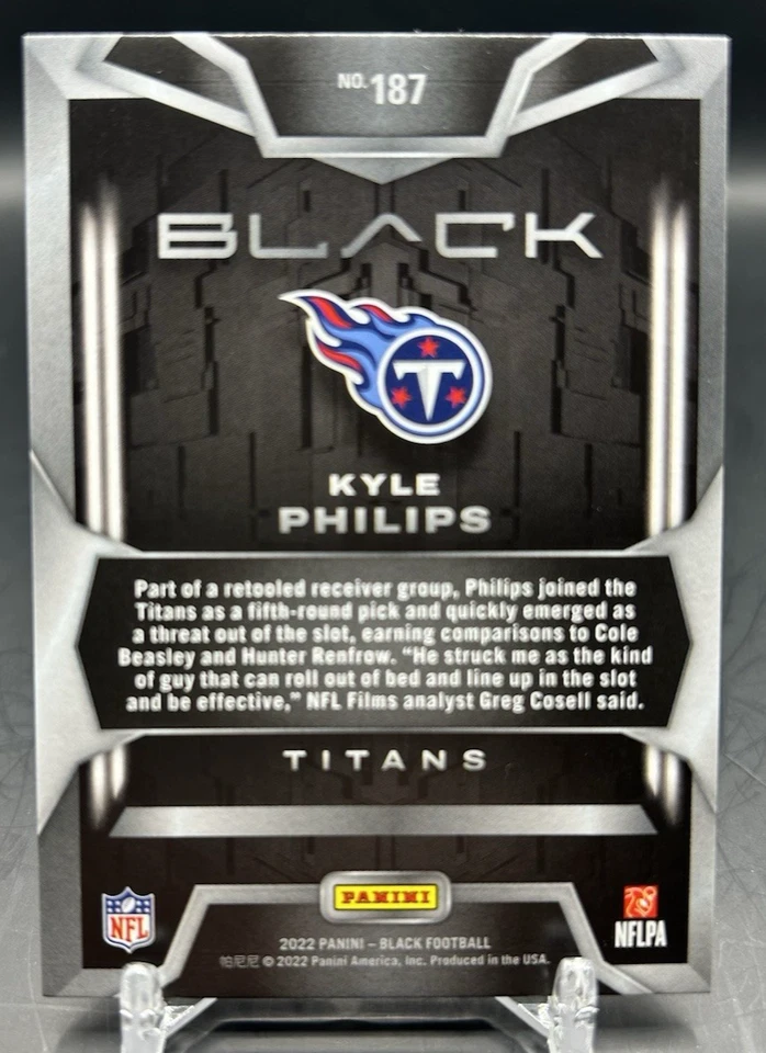 Kyle Philips 2022 Panini Black Copper Rookie RC #187 /25 SSP Eagles Titans - Image 2 of 2