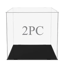 2Pack Acrylic Display Case Dustproof Box Action Figures for Collectibles Diecast