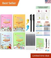 4PCS Kids Handwriting Practice Books - Comfort Grip and Reusable for Ages 3-5