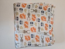 Hudson Baby Blanket Woodland Forest Animals Fox Owl Moose Muslin Swaddle Cotton