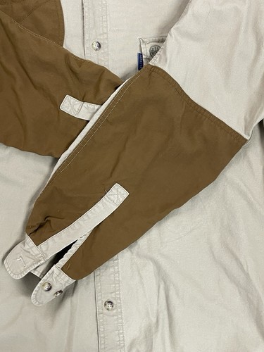 Beretta Shooting Shirt Mens XL Padded Marksman Saddle Tan Heavy Cotton Vented - Picture 10 of 12