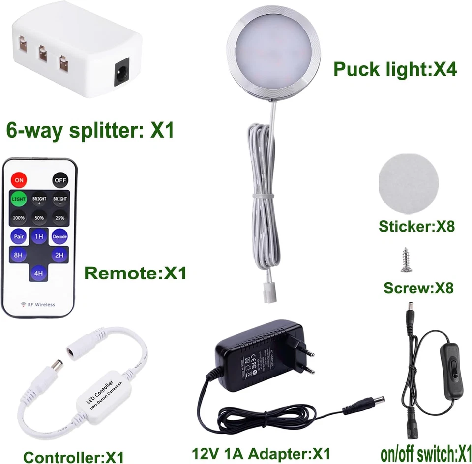 LED Luce Sottopensile Cucina Dimmerabile Con Telecomando RF Wireless, Illuminazi - Immagine 2 di 4