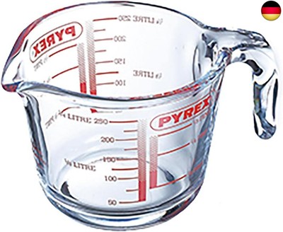 Pyrex Classic Ultrabeständiger Messbecher aus Glas, Transparent, 0,25 l