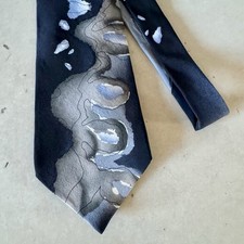 Jerry Garcia South Of the Border Collection 15 Silk Men s Neck Tie Navy Blue EUC